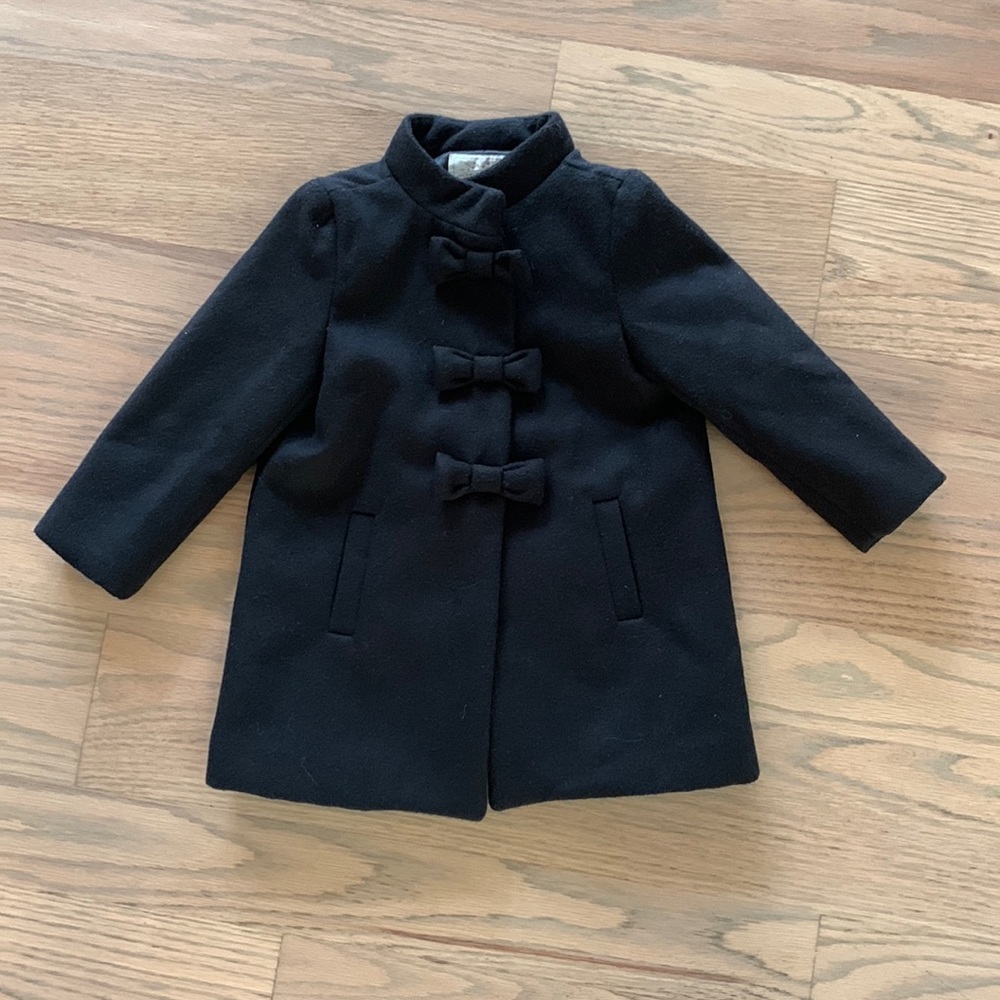 EUC Dressed Up by Gymboree black formal lined jacket, snaps with bows size 2 2T